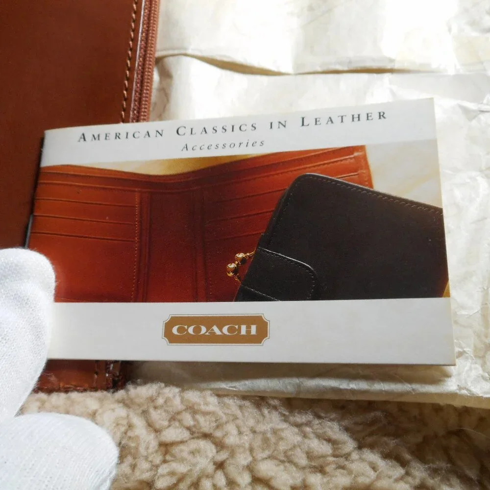Vintage Coach Leather Organizer Zip NWOB, 1309 in British Tan